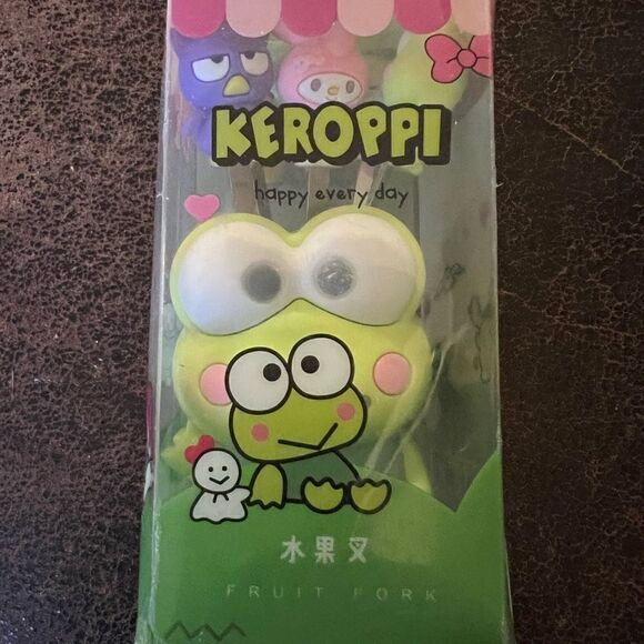 Keroppi Mini Fruit/Salad Fork 5 Piece Set - Picture 5 of 7